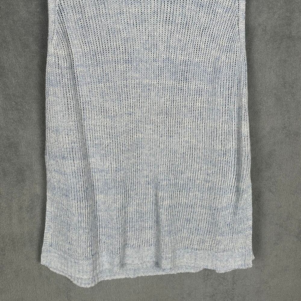 Eileen Fisher Sweater Womens Medium Blue Linen Sleeveless Luxury Resort Preppy - Picture 3 of 12